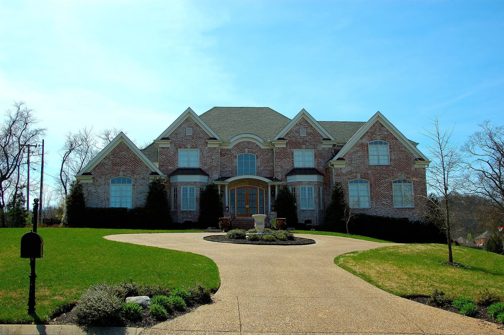 Large brick home typical of West Knoxville, Tennessee